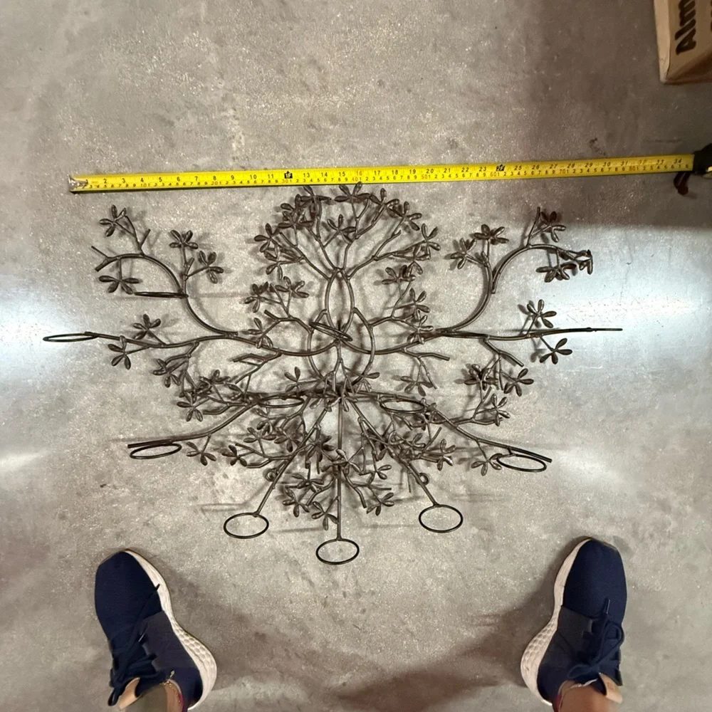 Metal Floral Wall Sculpture - Brown Decorative Wall Art